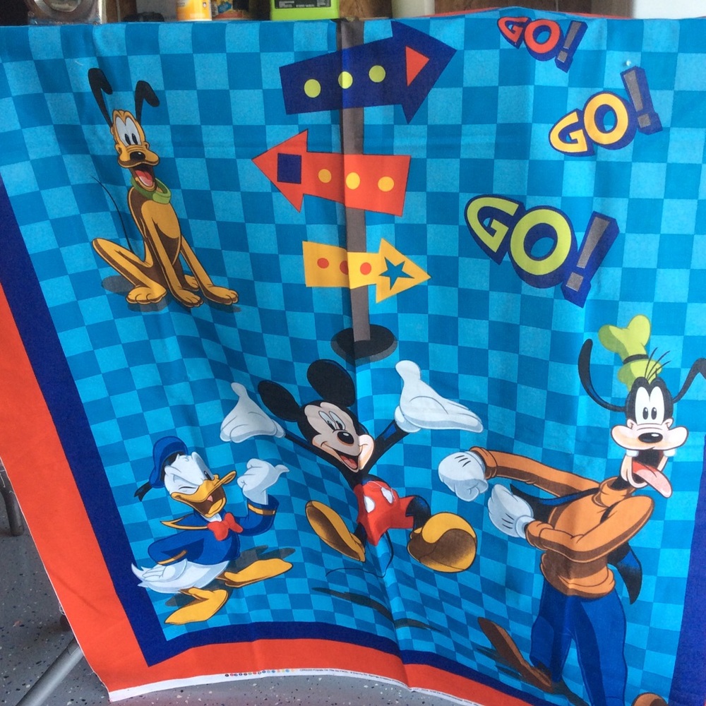Mickey Mouse and his crew cotton panel